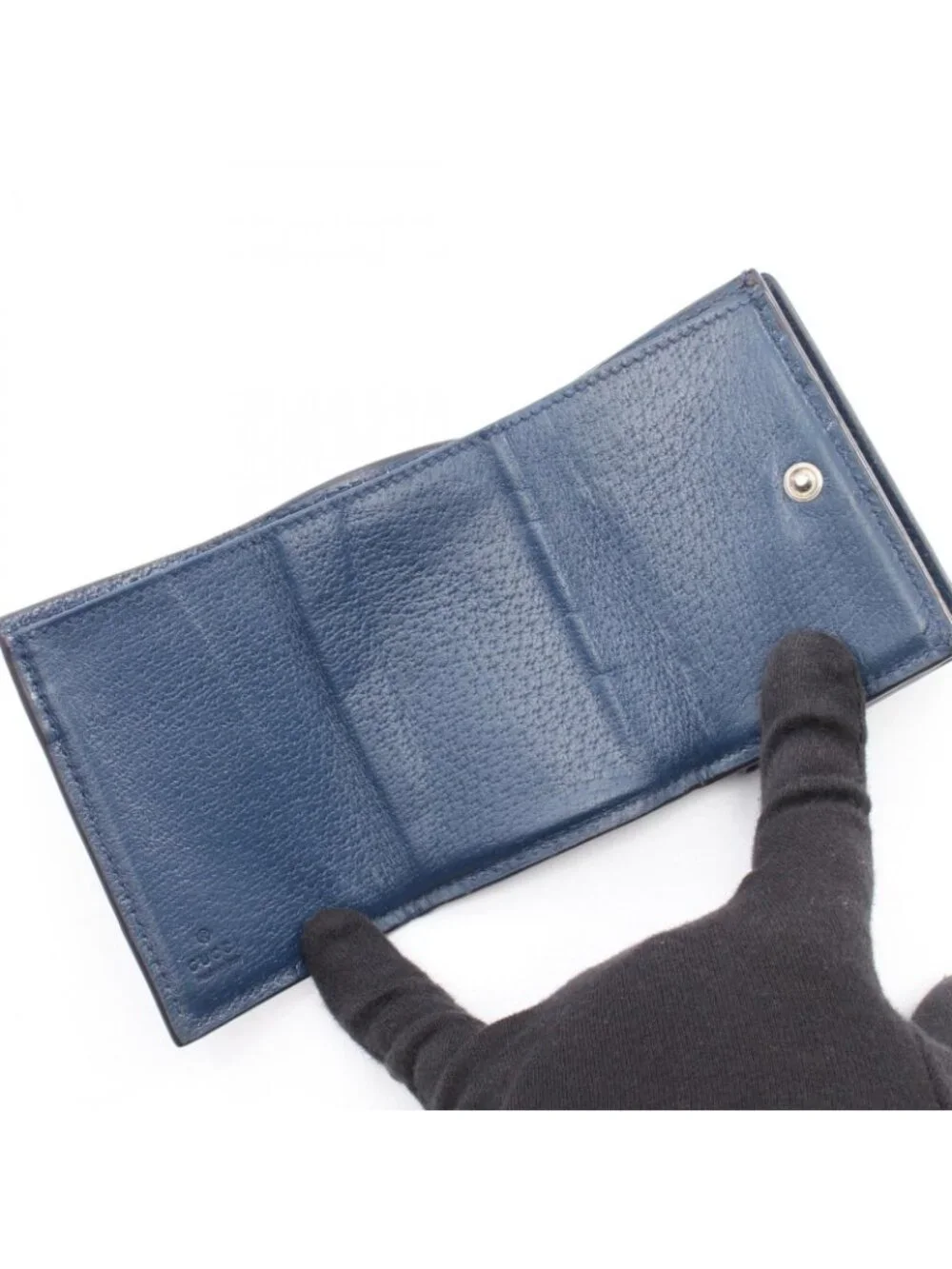 ★SOLD★ Gucci Trifold Wallet GG Mini with Detail Supreme Beige Blue - Picture 3 of 8